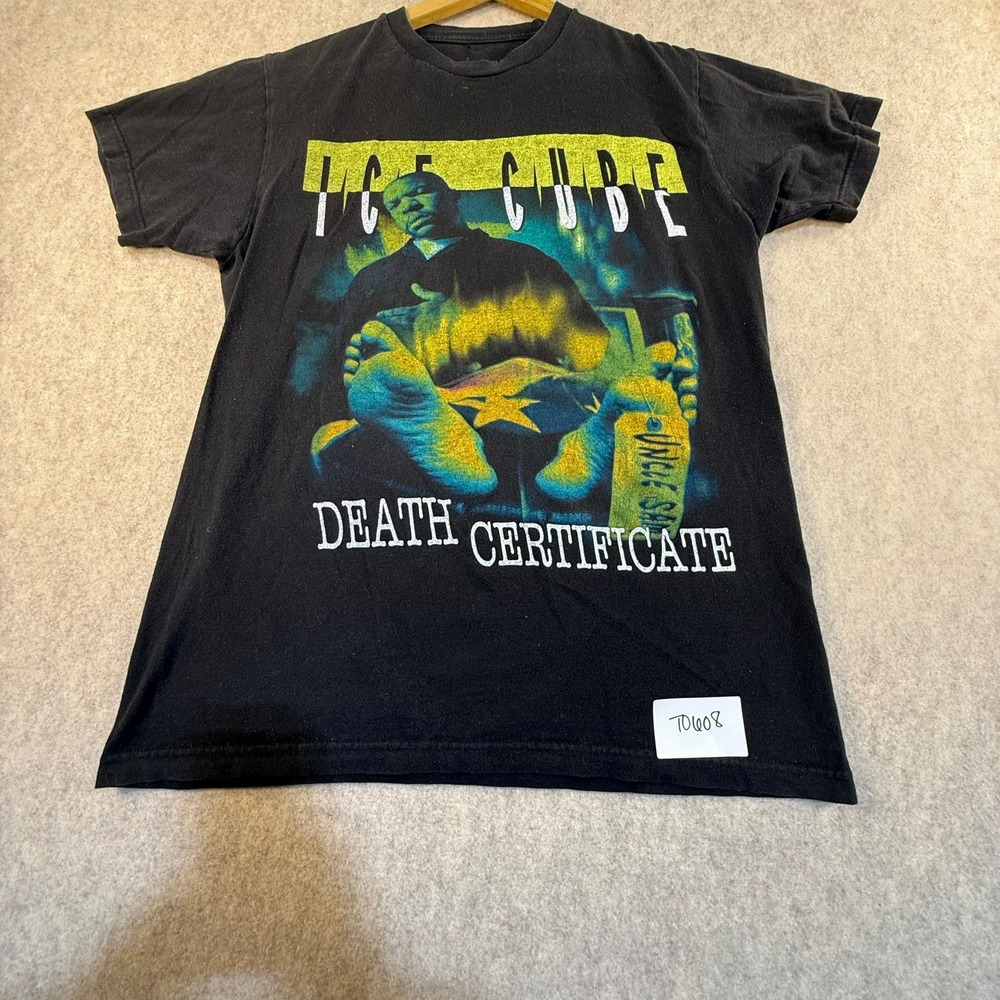 Ice Cube Death Certificate Graphic T Shirt Mens Medium‎ Black Hip Hop Rap Tee